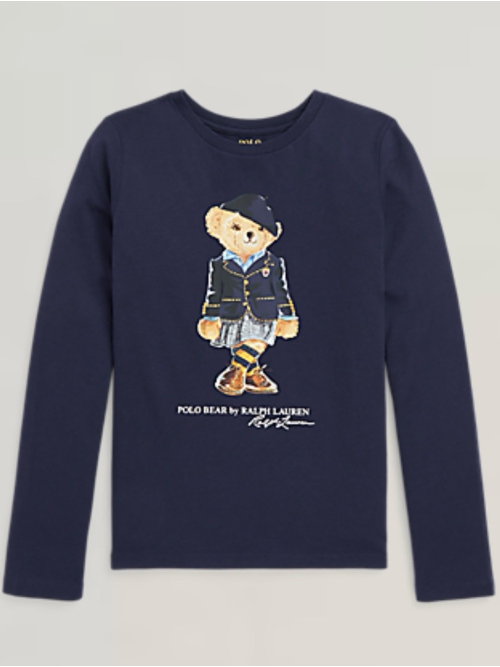 Polo Ralph Lauren’s Polo Bear Cotton Jersey Long-sleeve Tee girls size 8-10